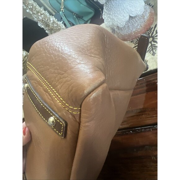 Dooney & Bourke Samba Hobo Bag Saddle Carmel Brown Pebble Leather Bag Purse Lock - Picture 10 of 16